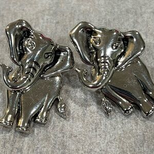 Silver Elephant Earrings - post